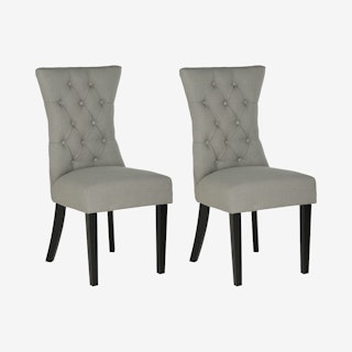 Gretchen Tufted Side Chairs - Granite / Black - Set of 2