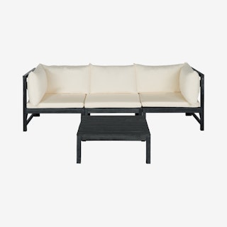 Lynwood Modular Outdoor Sectional Sofa - Dark Slate Grey / Beige