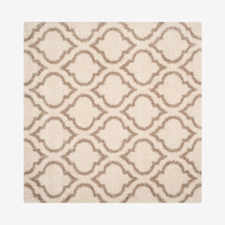 Hudson Shag Woven Square Area Rug  - Ivory / Rich Beige