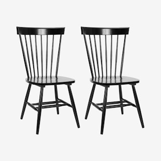 Parker Spindle Dining Chairs - Black - Set of 2