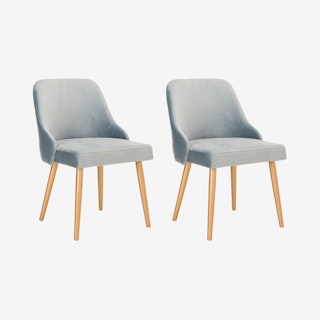 Lulu Dining Chairs - Slate Blue / Gold - Set of 2