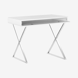 Gordon Desk - White / Chrome