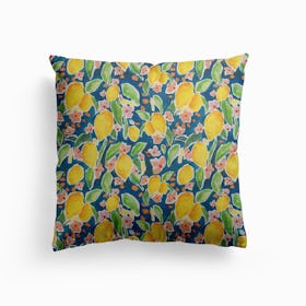 Watercolour Citrus Canvas Cushion