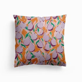 Purple Pear Canvas Cushion