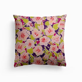 Purple Hibiscus Canvas Cushion