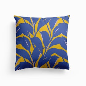 Contrast Leaves Canvas Cushion