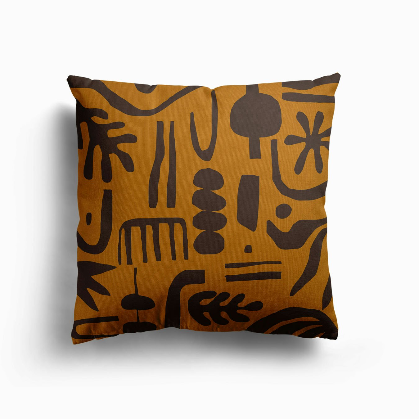 The Wishful Thinking Yellow And Brown Canvas Coussin