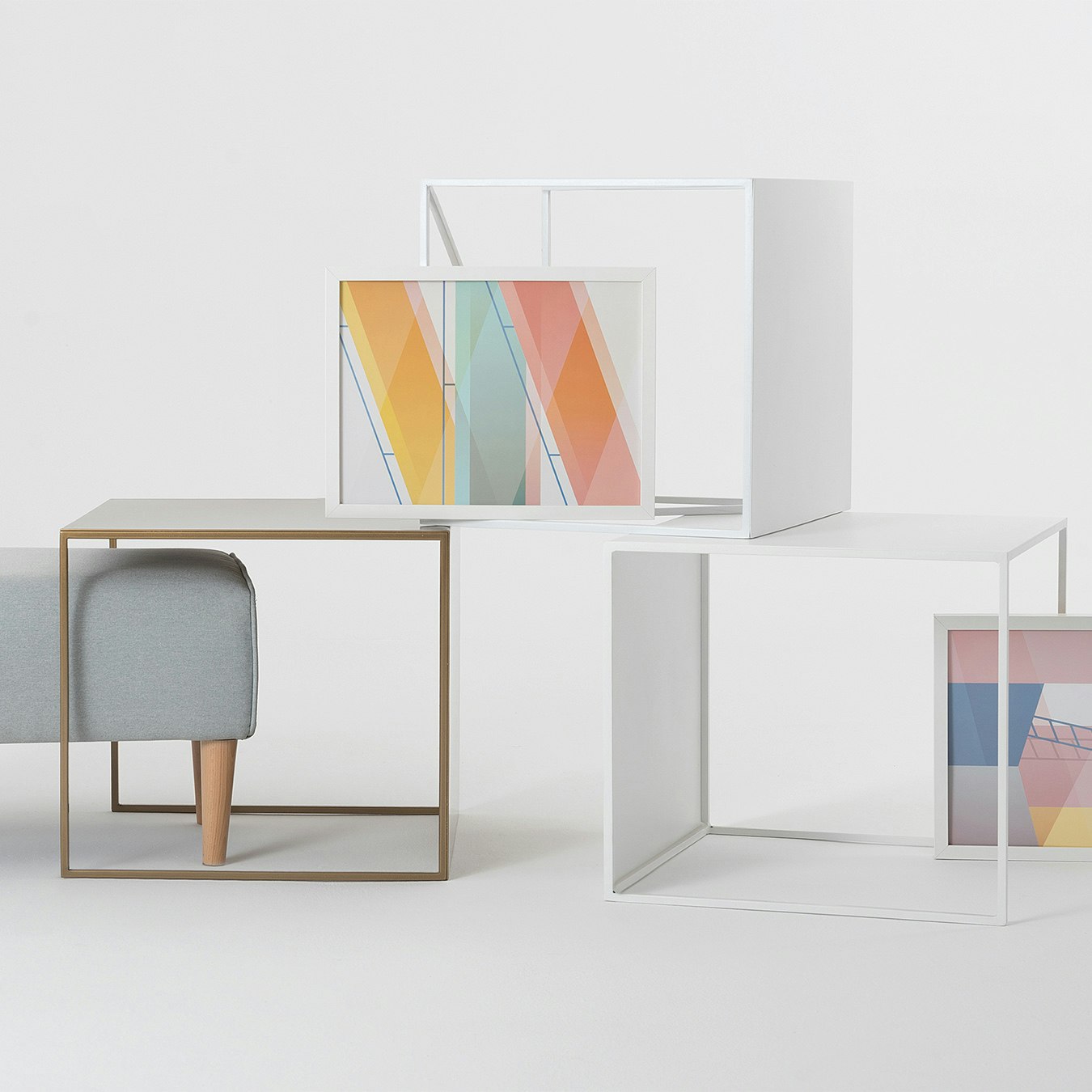 2Wall 50 Coffee Table - White by Custom Form