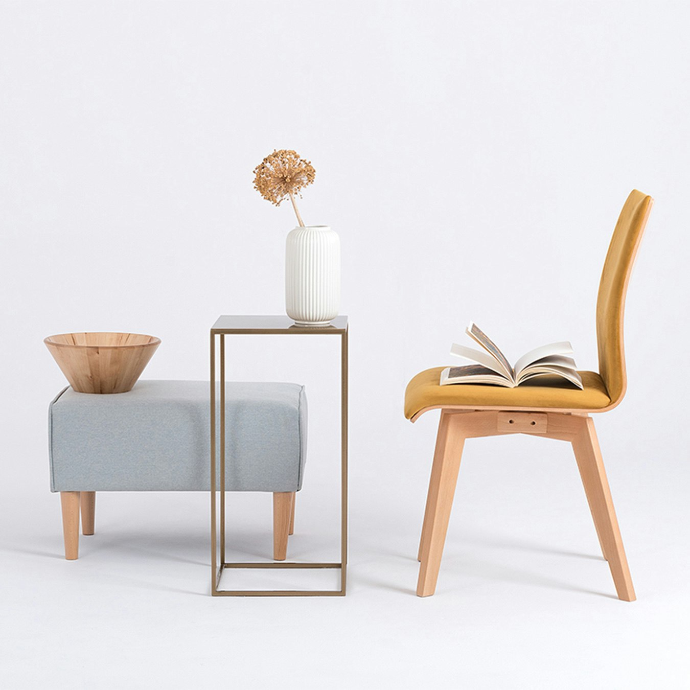 Tensio 30 Coffee Table / Side Table - Gold by Custom Form