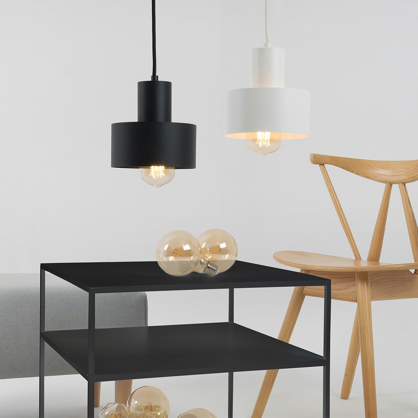 Tensio 50 2-Floor Coffee Table - Black by Custom Form