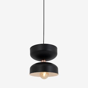 Woman Round Pendant Lamp - Black