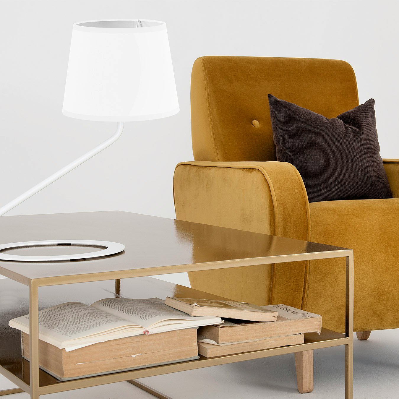Shade Table Lamp - White / White by Custom Form