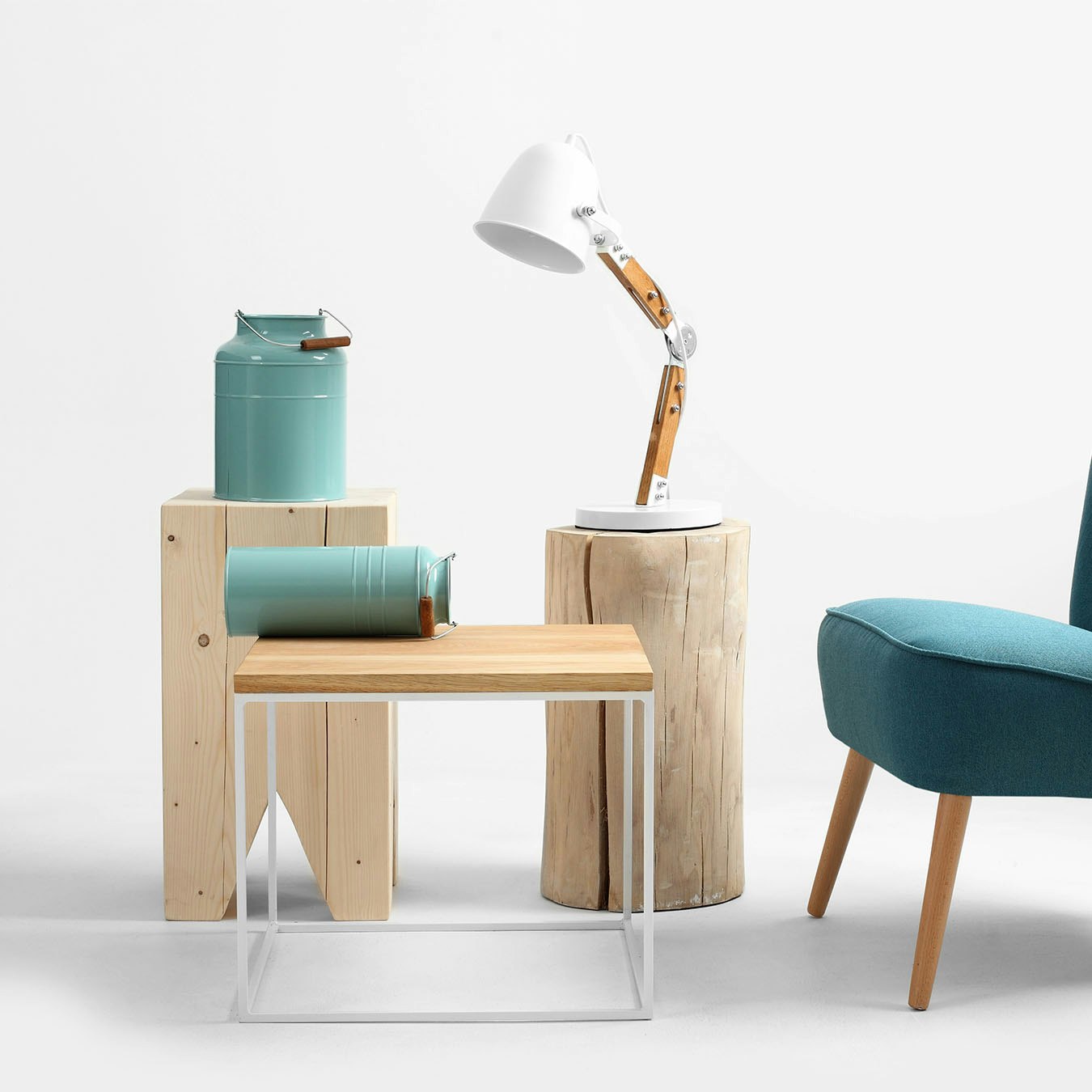 Tensio Coffee Table - Oak / White by Custom Form