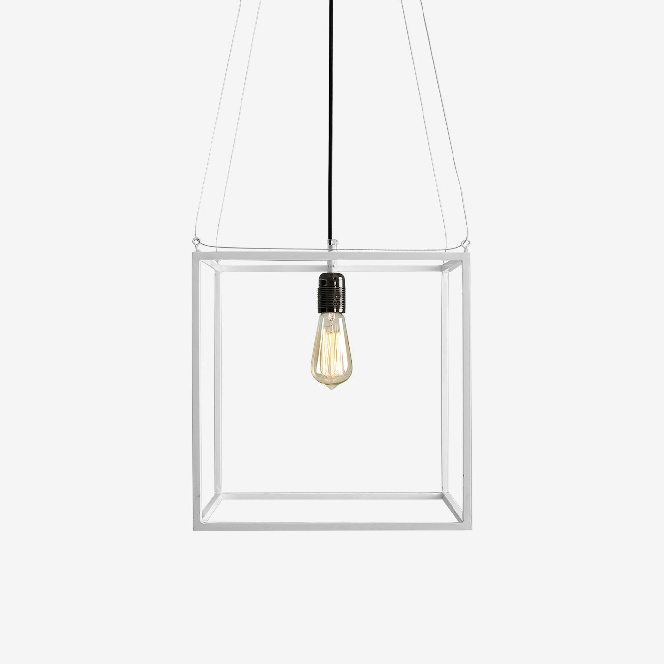 Metric Cubic Pendant Light - White by Custom Form