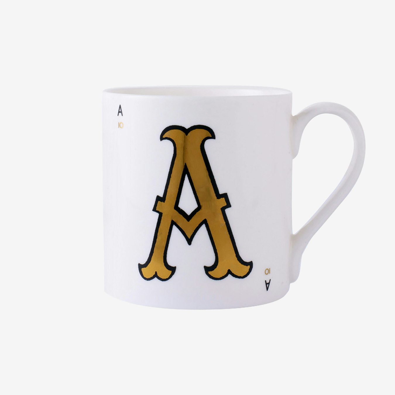 A - Monogram Mug by Vintage Playing Cards