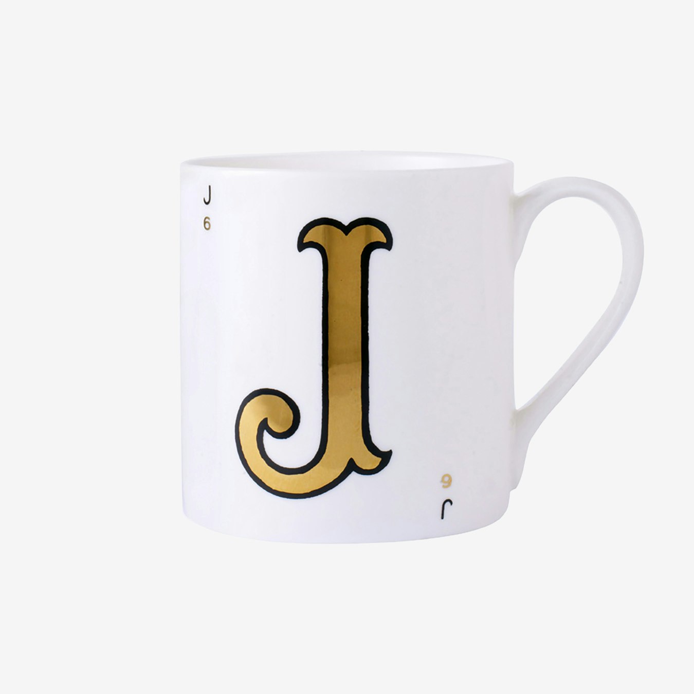 J - Monogram Mug by Vintage Playing Cards