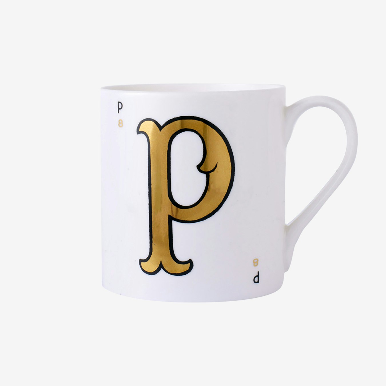 P - Monogram Mug by Vintage Playing Cards