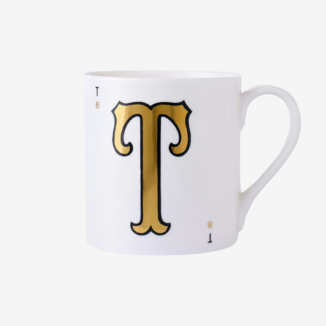 T - Monogram Mug by Vintage Playing Cards