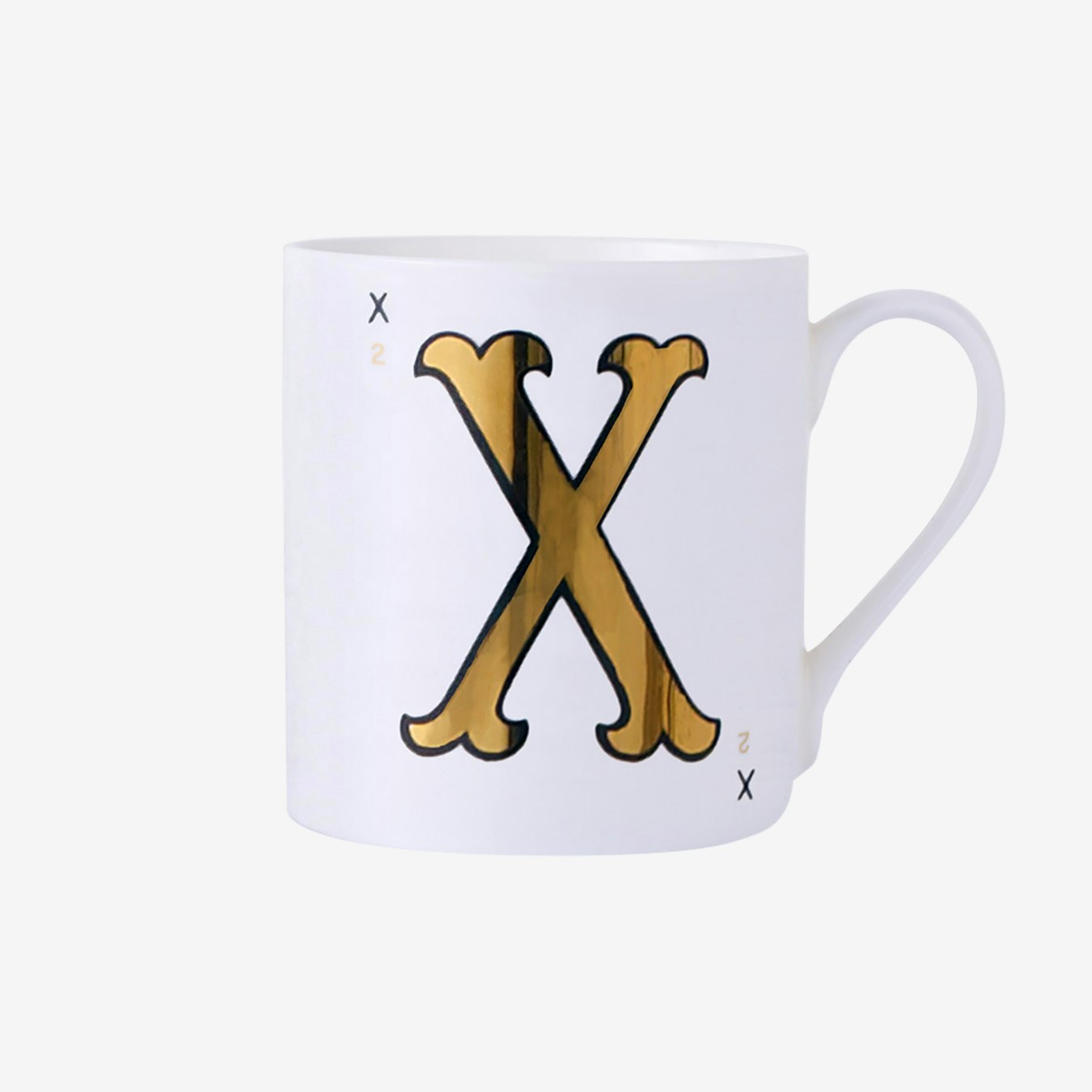 X - Monogram Mug by Vintage Playing Cards
