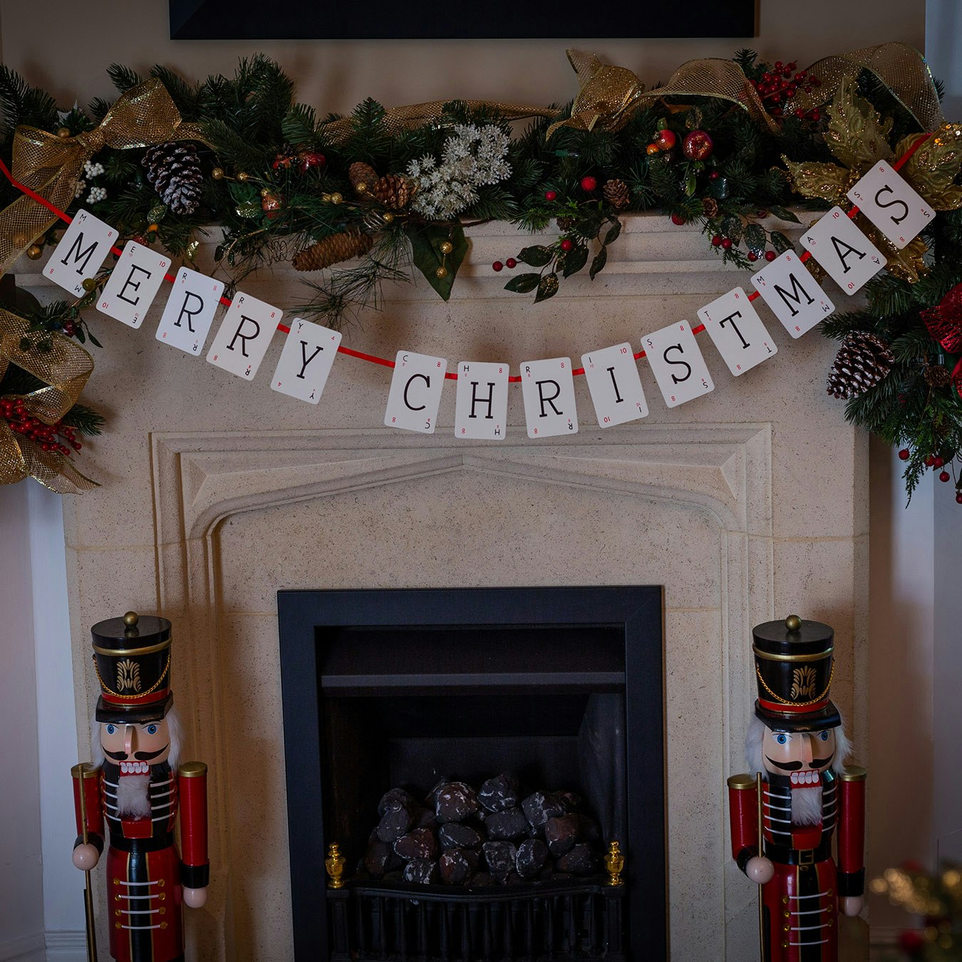 Merry Christmas Bunting by Vintage Playing Cards