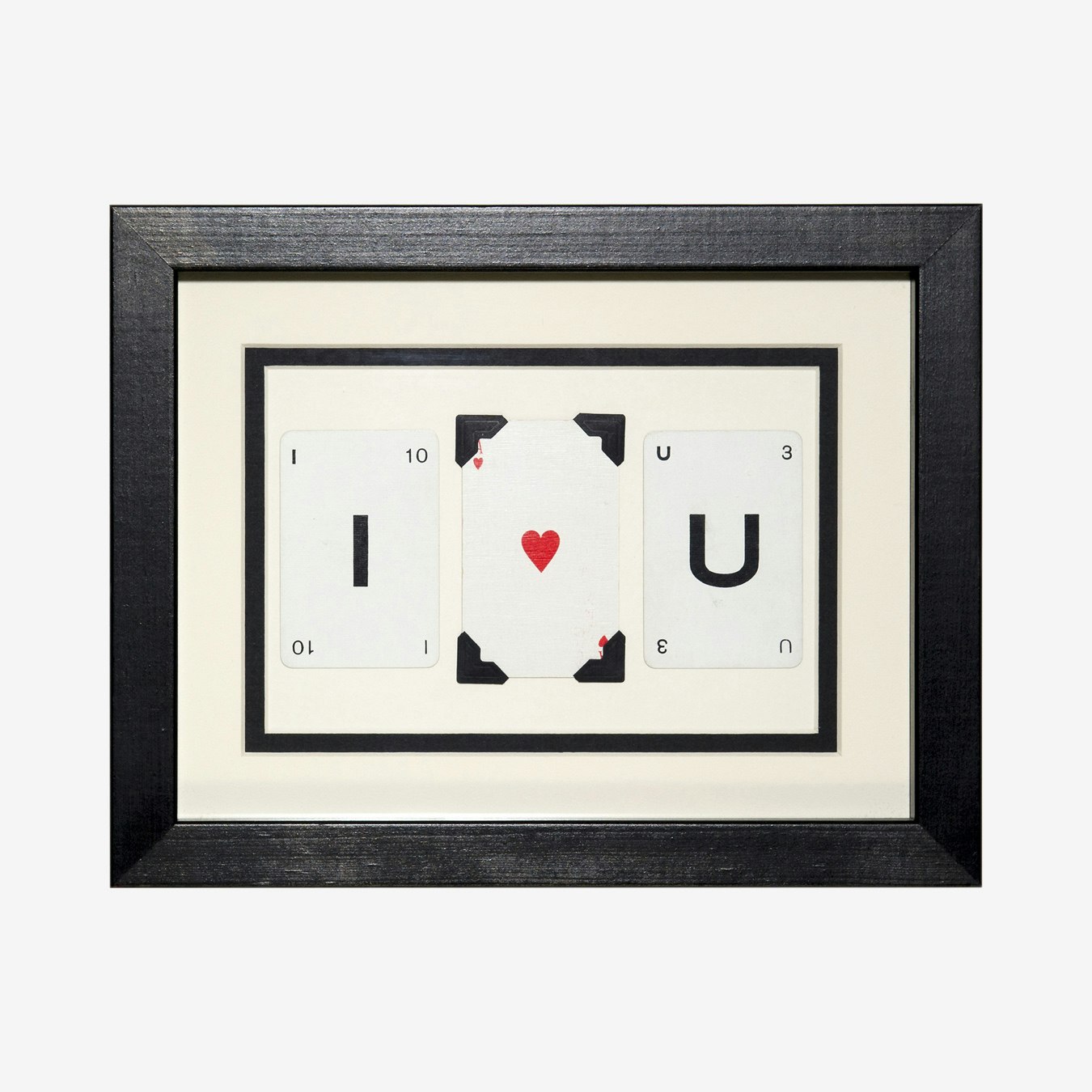 I (Heart) U - Framed Wall Art by Vintage Playing Cards