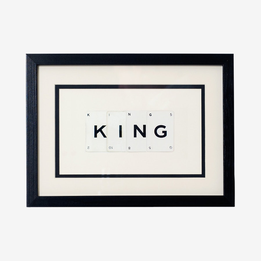 King - Framed Wall Art by Vintage Playing Cards