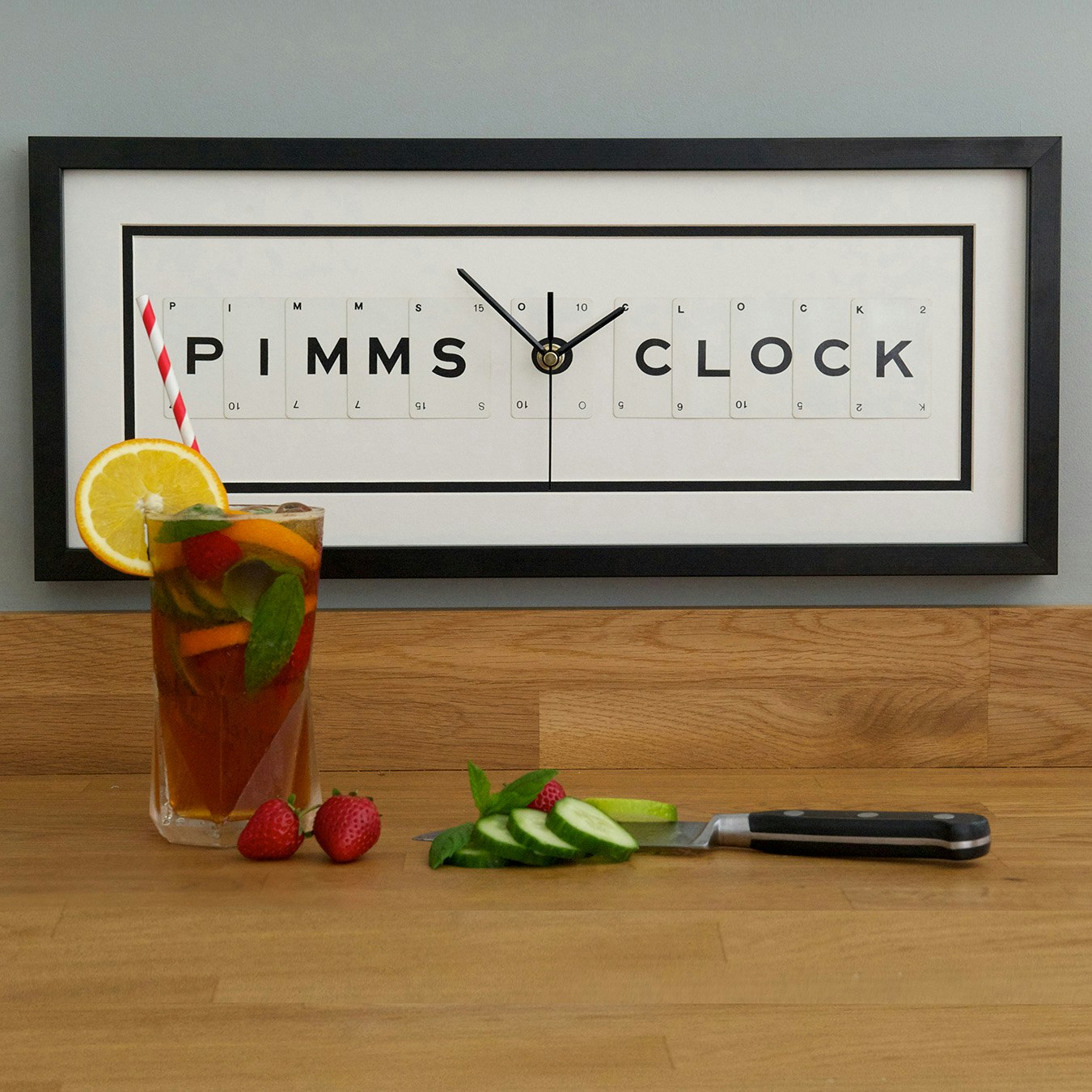 Pimm's O'Clock - Wall Clock by Vintage Playing Cards