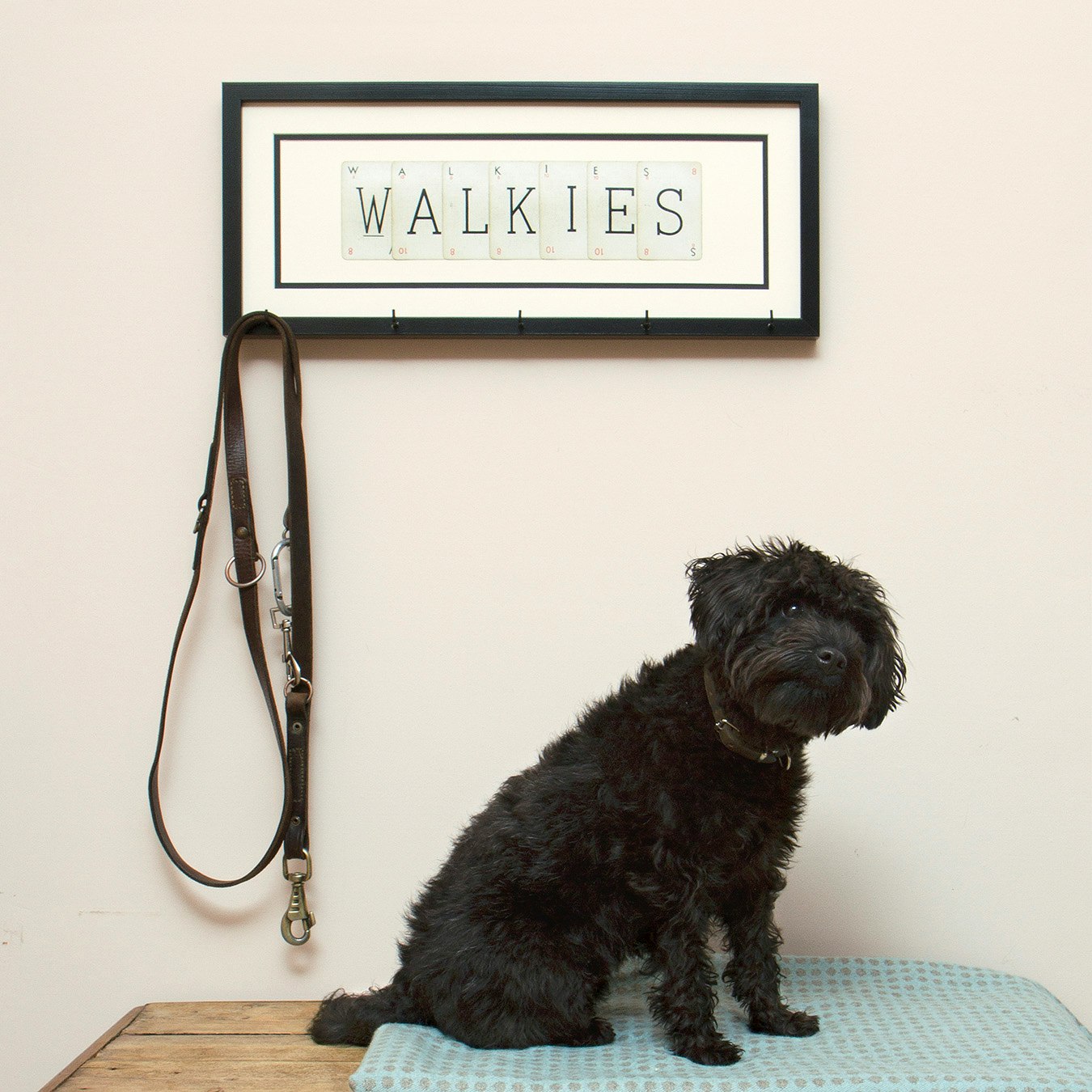 Walkies Dog Lead Hook - Framed Wall Art by Vintage Playing Cards