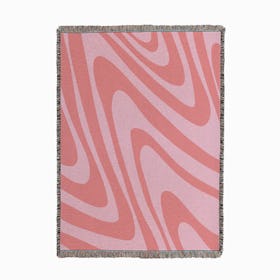 Pink Waves  Woven Throw