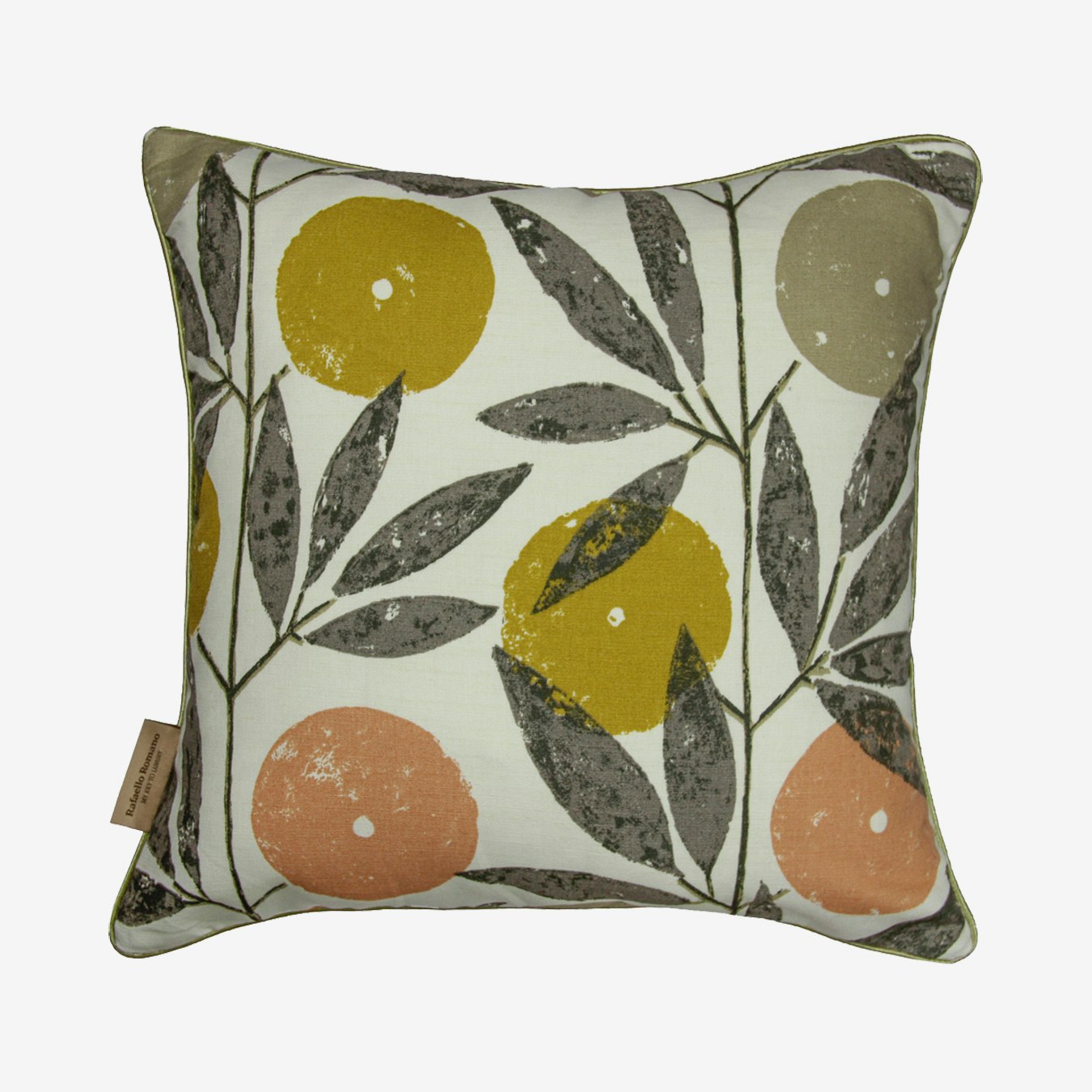 Fruit Tree Cushion Cover - White - 100% Linen