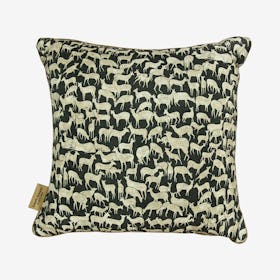 Spotted Deer Cushion Cover - Black - 100% Cotton