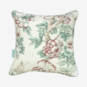 Double Flower Cushion Cover - White - 100% Cotton