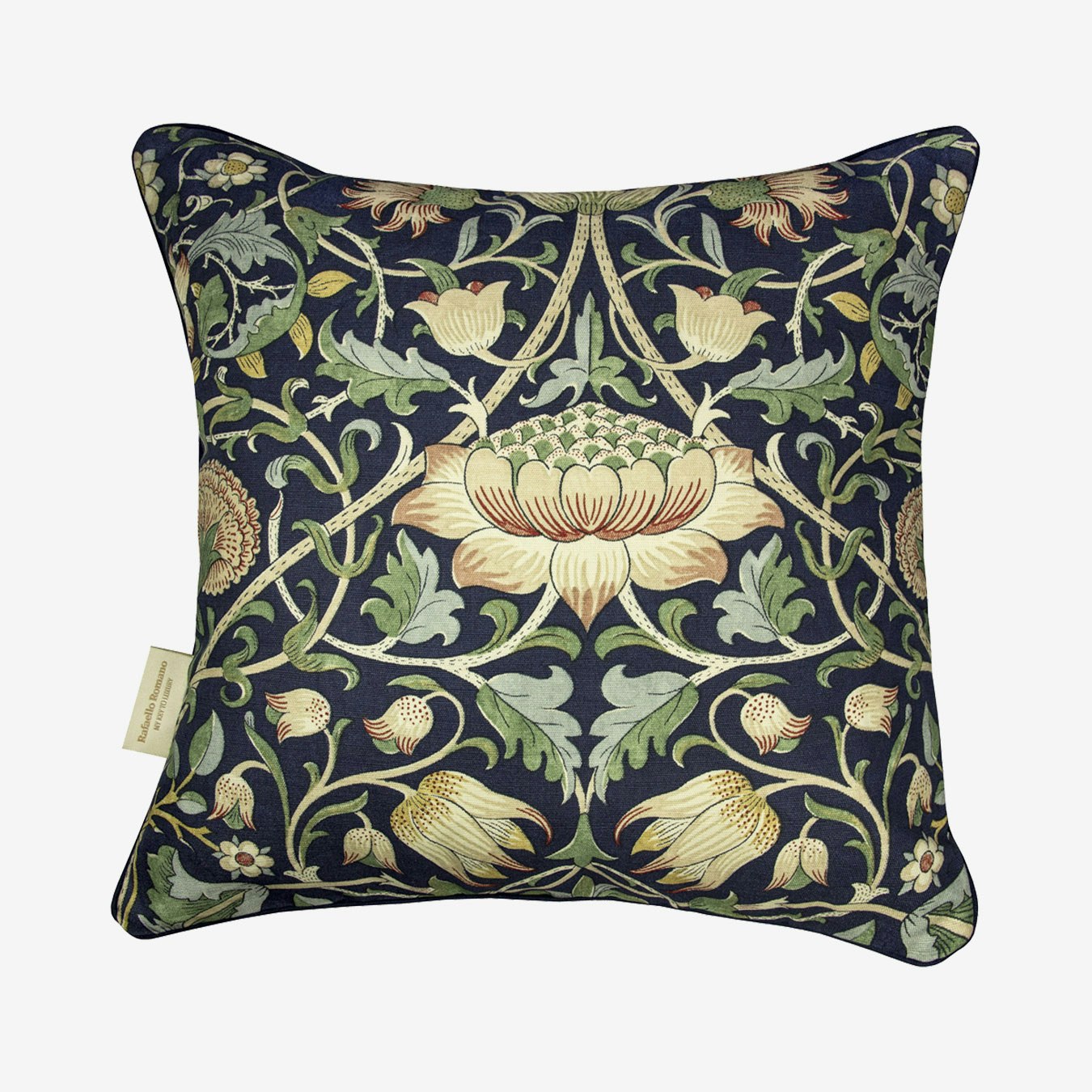 Eventide Flora Cushion Cover - Navy Blue - 100% Linen by Rafaello Romano