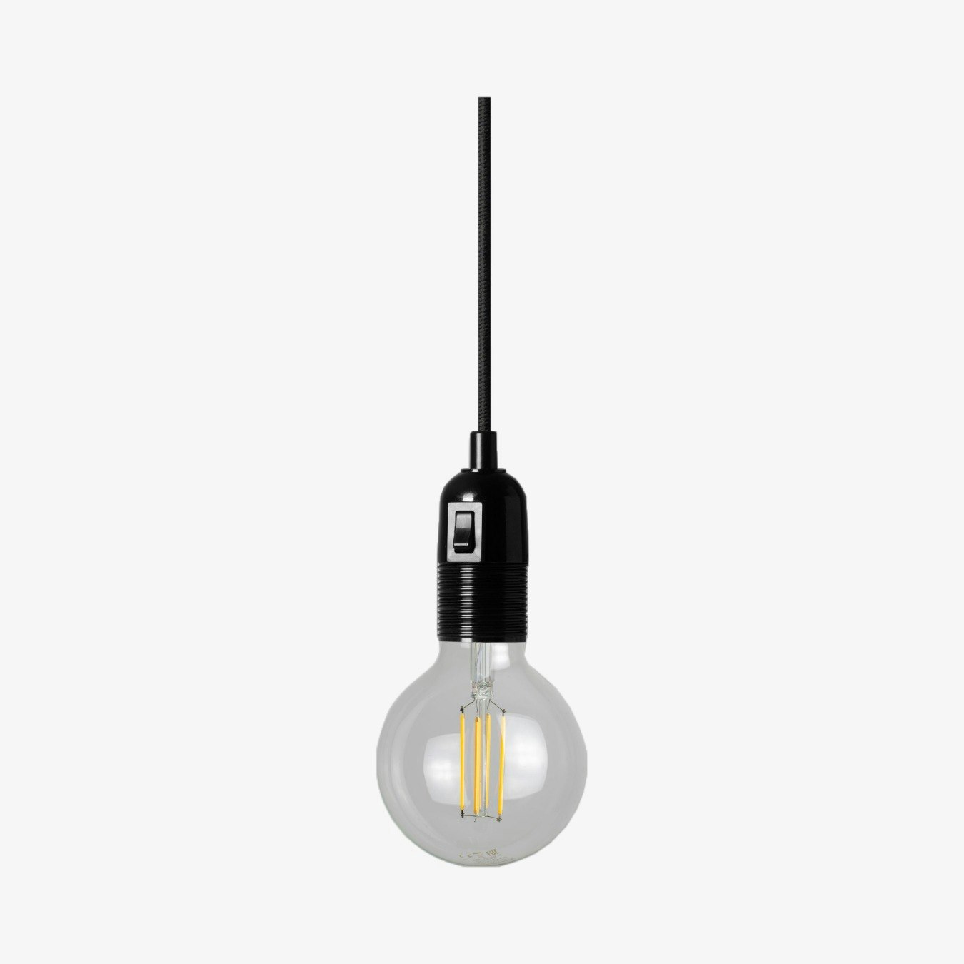 Taro Pendant Light With Switch - Black