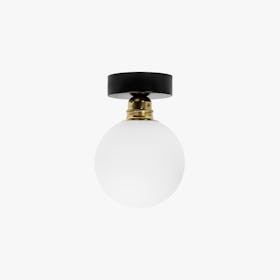 Kira XS Ceiling Lamp - 1L - Opal Matte / Brass / Black