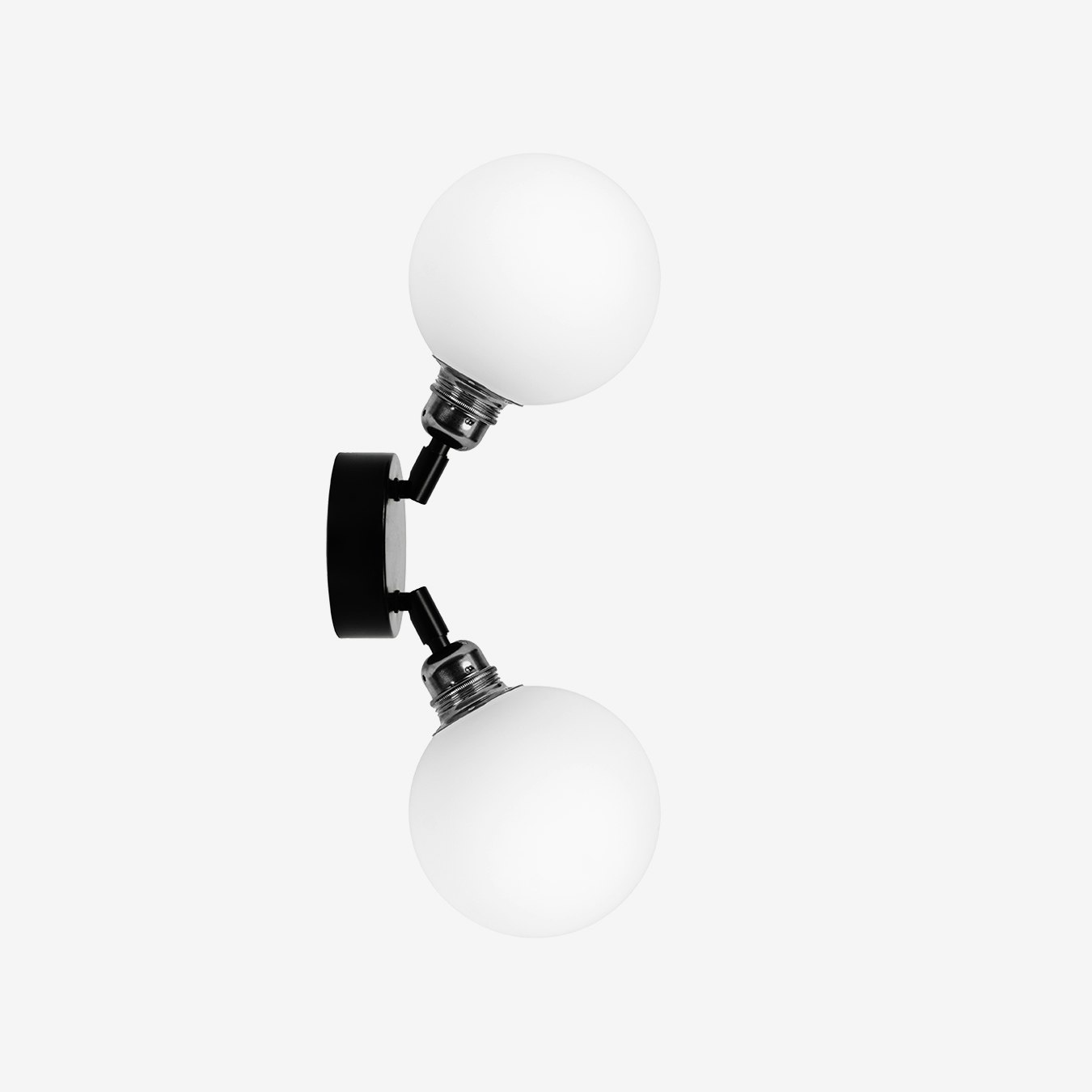 Kira XS Flexible Wall Lamp - 2L - Opal Matte / Black Chrome / Black