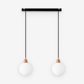 Kira XS P.T.2L Pendant Light Track - Opal Matte / Copper