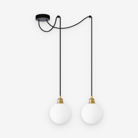 Kira XS P.2L Pendant Light - Opal Matte / Brass