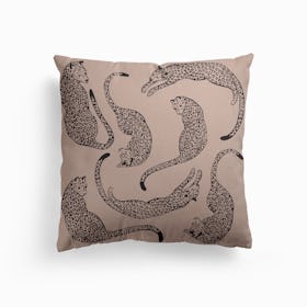 Pink Leopard Love Canvas Cushion