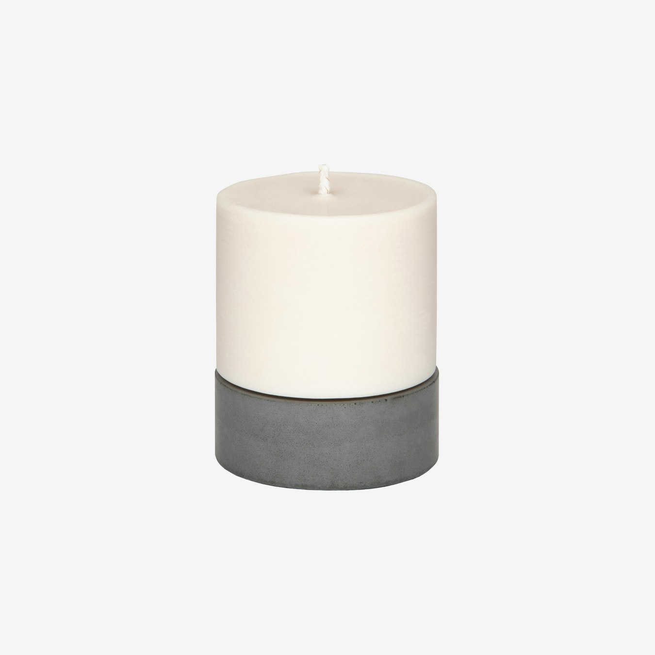 Chunky Candle Set with Holder - Grey by Concrete & Wax