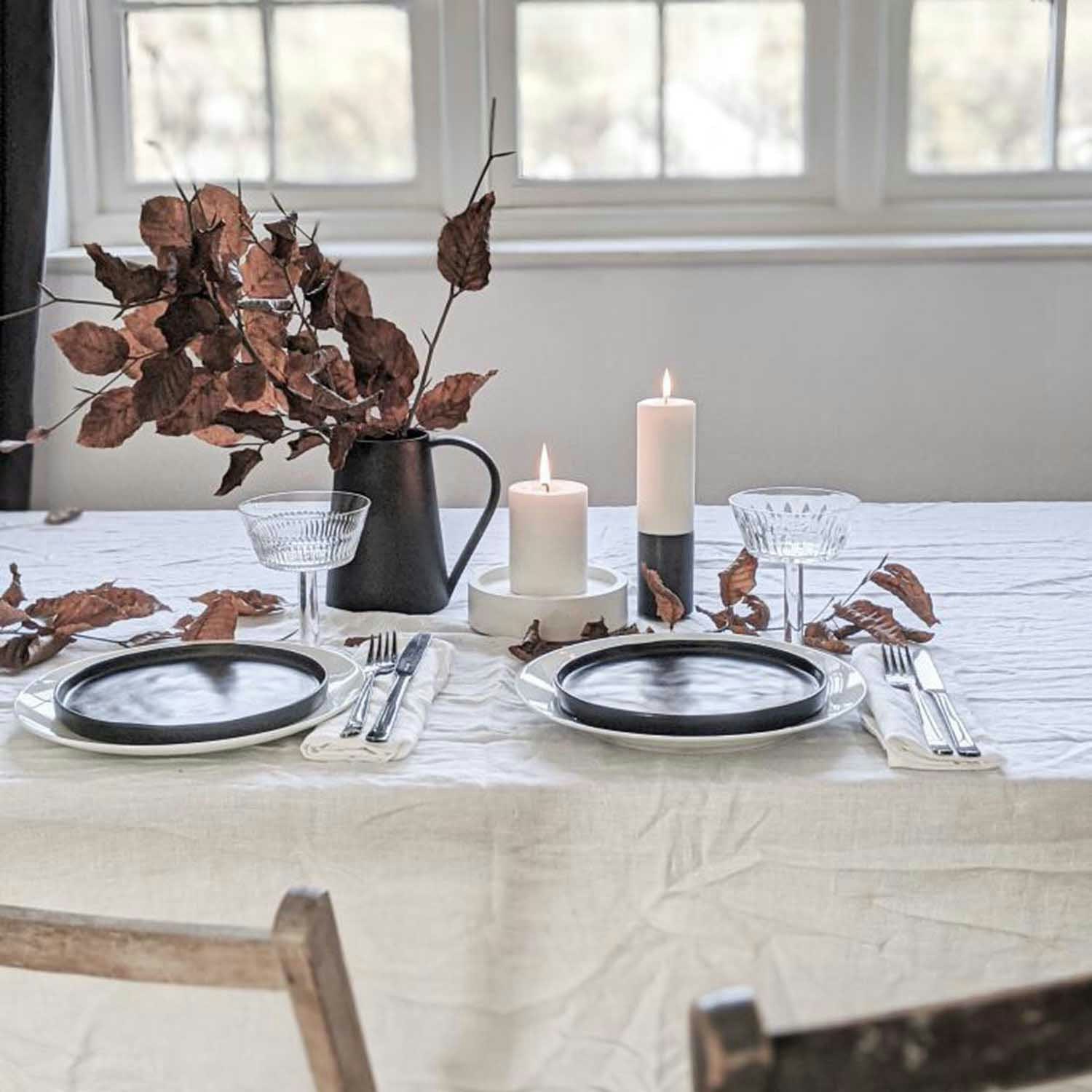 Candle Plate - White - Concrete by Concrete & Wax