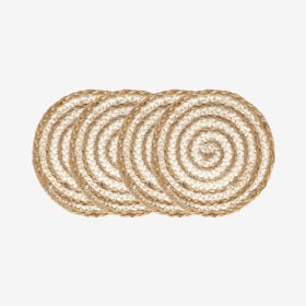 Kata Spiral Coaster Trivet - Natural - Set of 4