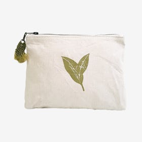 Hand Screen Printed Cotton Canvas Pouch - Nature