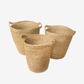 Kata Baskets with Slit Handle - Natural - Set of 3