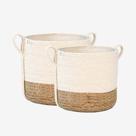 Savar Basket with Side Handle - Natural - Set of 2