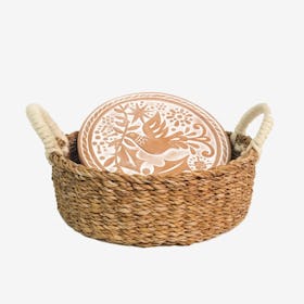 Bread Warmer and Round Basket - Bird - Natural
