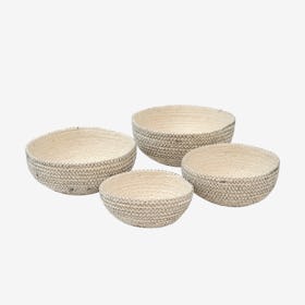 Amari Round Bowls - Black / Off White - Set of 4