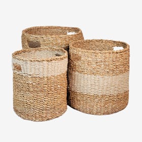Savar Hamper Basket with Handle - Natural