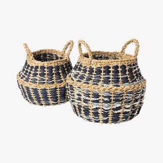 Daya Foldable Baskets - Denim - Set of 2
