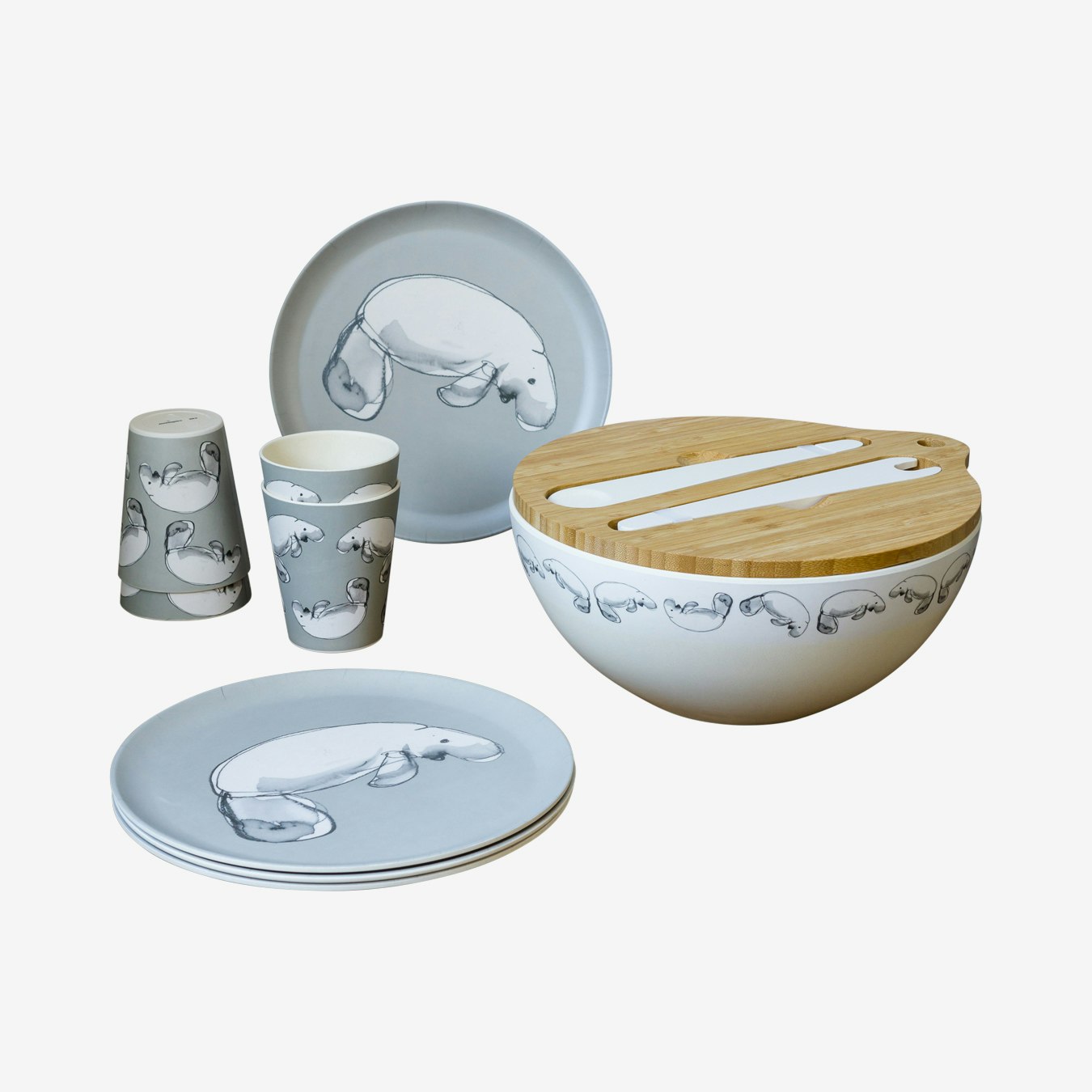 Dugong Tableware Set - Set of 9 by Emilie O'Connor Homestore